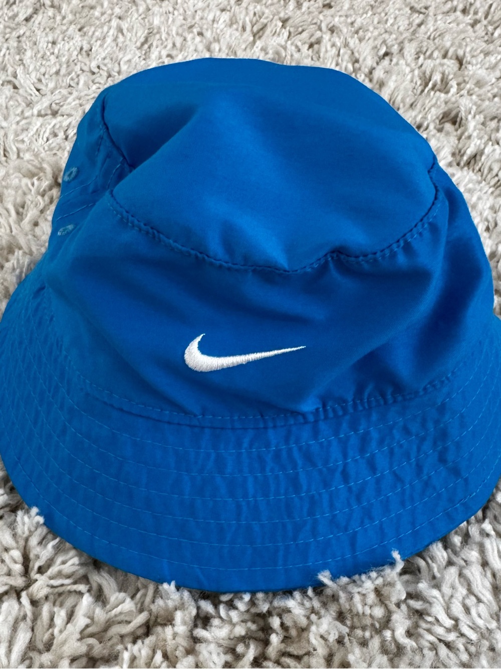 Nike Youth Royal Blue Bucket Hat with White Swoosh